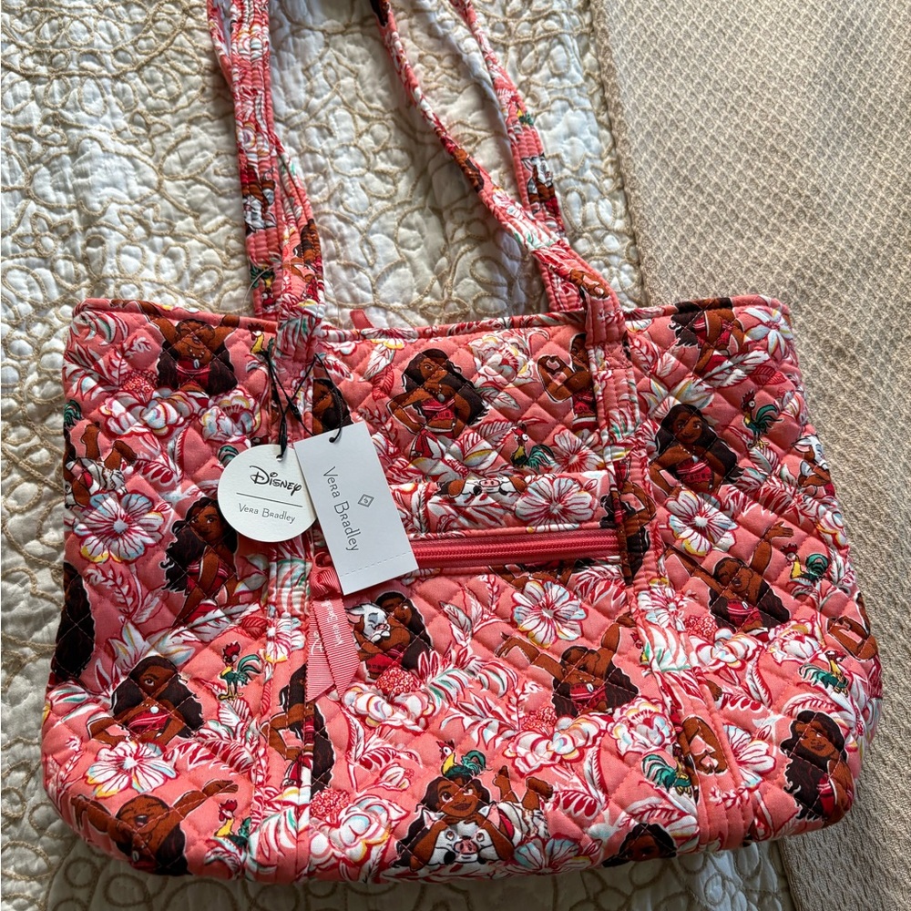 Vera Bradley Pink Quilted Tote Bag Disney Moana.